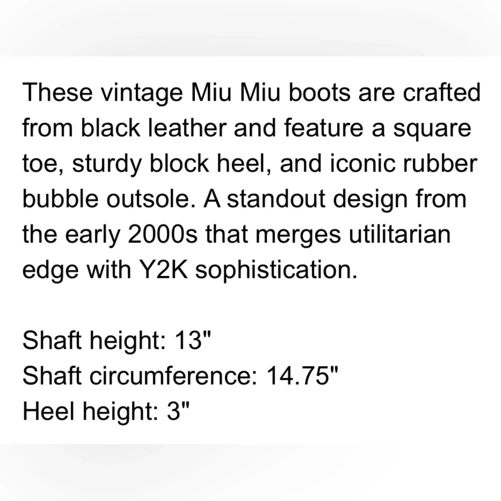 Vintage Miu Miu Black Heeled Leather Boots - Picture 10 of 10